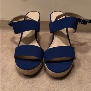 Royal blue wedges.  Worn once